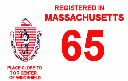 (image for) 1965 Massachusetts REGISTRATION Sticker